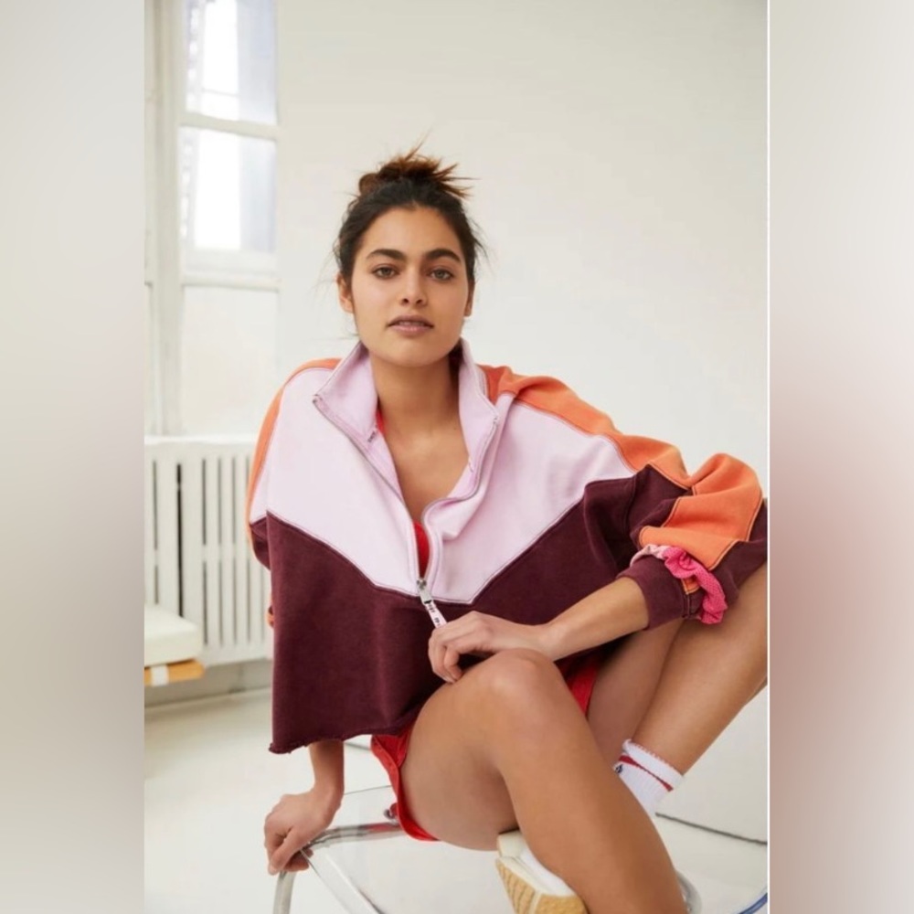 FP Movement by Free People Colorblock Sweatshirt - Pink, Purple, Orange
